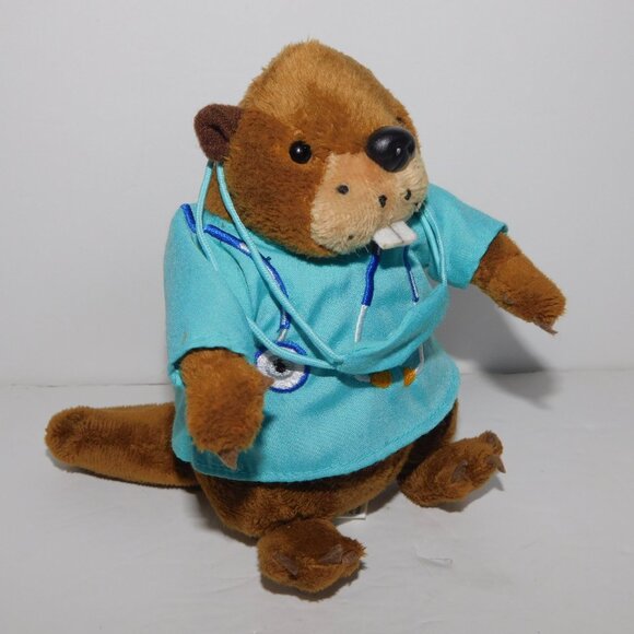 Bell Canada Mobility 6" Plush Beaver Mascot Doctor Nurse Stuffed Toy - Picture 3 of 7